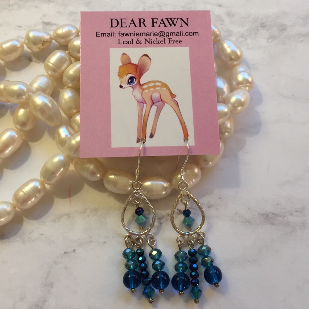 New Sterling silver & Swarovski crystal earrings - Picture 3 of 8